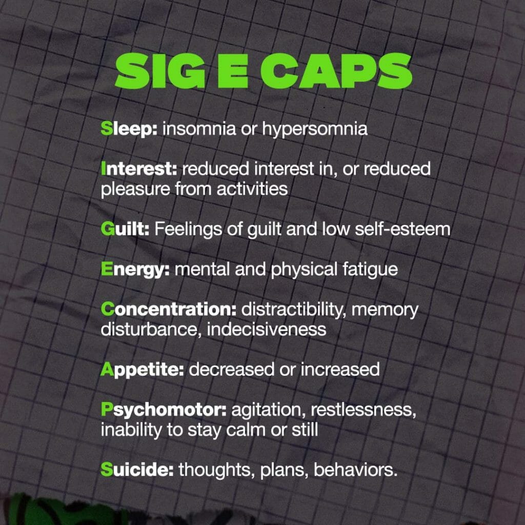 A visual rendering of the SIG E CAPS mnemonic.